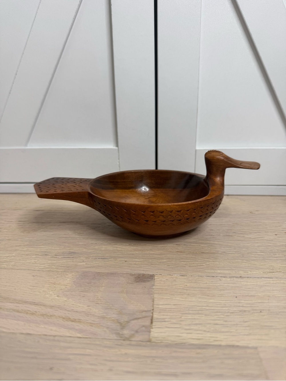 Mid Century Modern Yugoslavian Hand Carved Duck Bowl